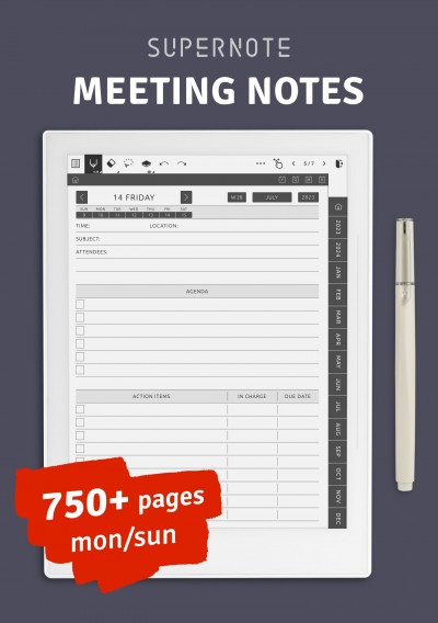 Download Supernote Meeting Notes - Printable PDF
