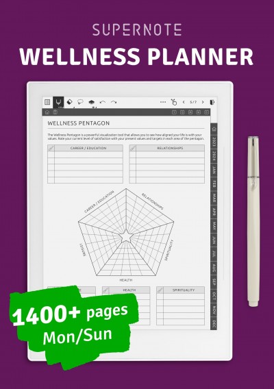 Download Supernote - Wellness Planner - Printable PDF