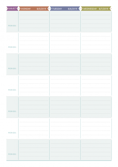 Download Printable Teacher Planner Casual Style Pdf