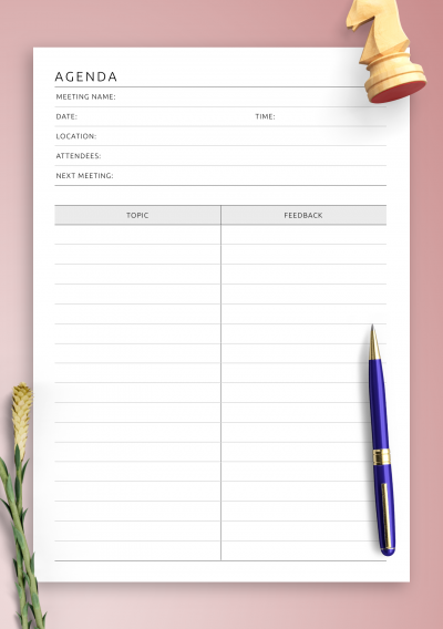 Download Team Meeting Notes Template - Printable PDF