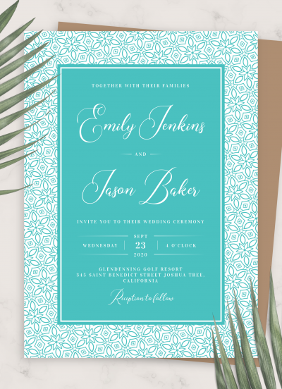 Download Tiffany's Style Blue Wedding Invitation - Printable PDF