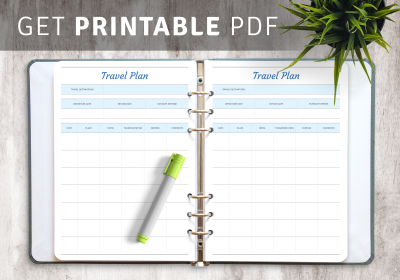 Download Printable Travel Plan Template PDF