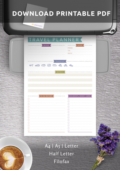 Download Printable Travel Planner Template - Casual Style PDF