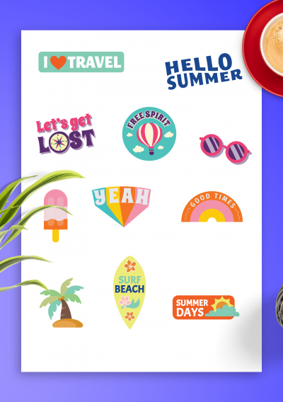 Download Cool Travel Sticker Pack - Printable PDF