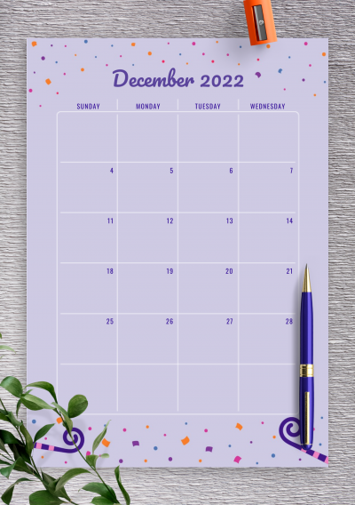Download Two Page Monthly Birthday Calendar