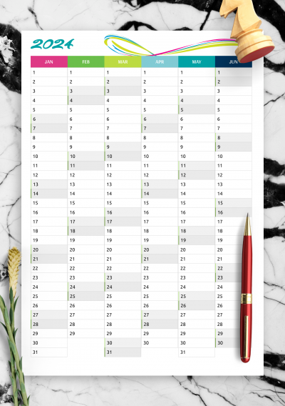 Download Two pages vertical calendar