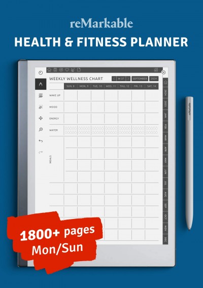 Download Health & Fitness Planner for reMarkable - Printable PDF