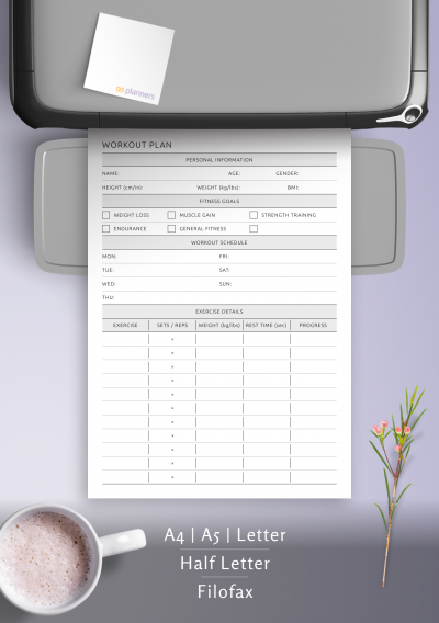 Workout Planner Template