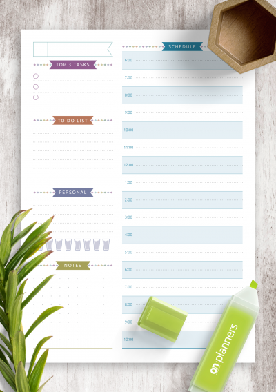 Download Undated Daily Planner Template - Casual Style - Printable PDF