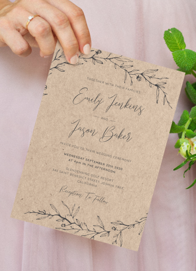 Download Elegant Rustic Wedding Invitation - Printable PDF