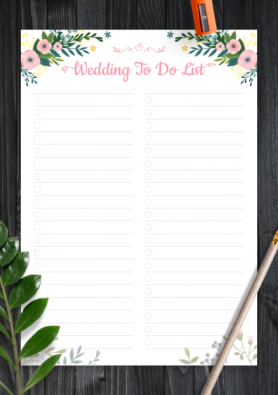 Download Wedding To Do List - Printable PDF