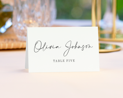 customizable wedding folded place card