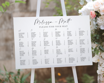 Seating Chart for Wedding and other Occasions