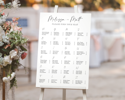 Seating Chart for Wedding or Other Occasions