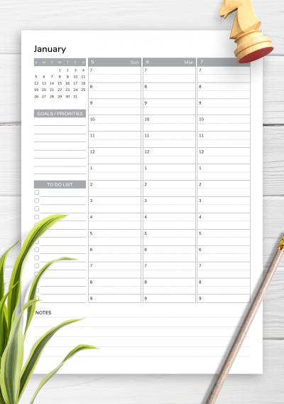 Download Weekly planner with goals and priorities - Printable PDF