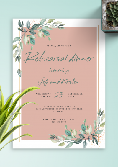 Download Willow Branch Rehearsal Dinner Invitation - Printable PDF