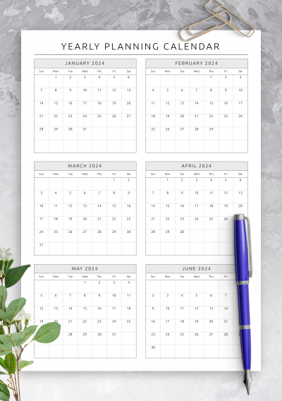 Download Yearly Planning Calendar Template