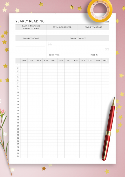 Download Yearly Reading - Printable PDF