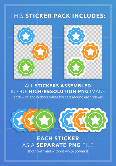 Download Decorative Rectangles - 12-in-1 Sticker Pack - Printable PDF