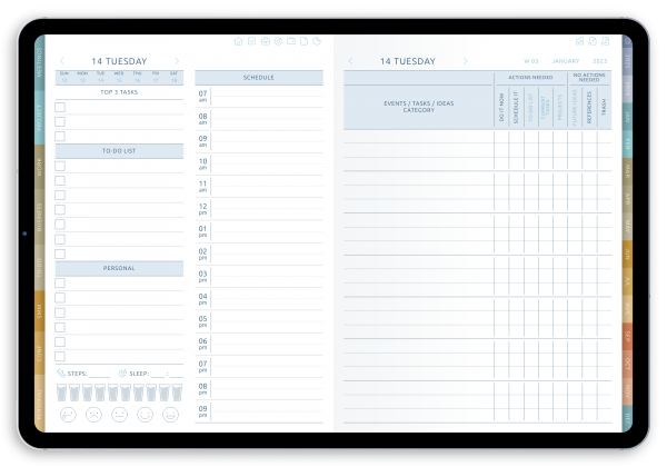 Daily Productivity Digital Planner (Light Theme) - Download for iPad ...