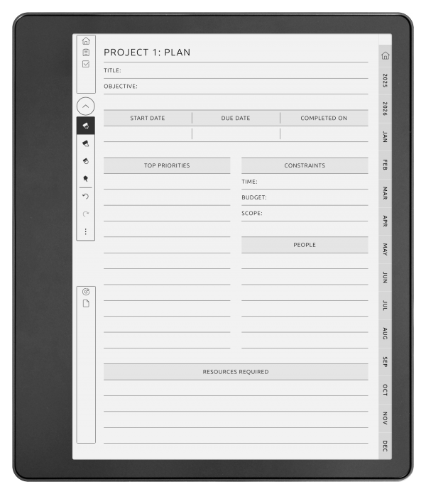 Download Kindle Scribe Project Planner Hyperlinked PDF