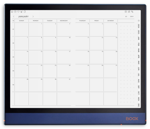 Download Onyx Boox Monthly Planner Hyperlinked PDF