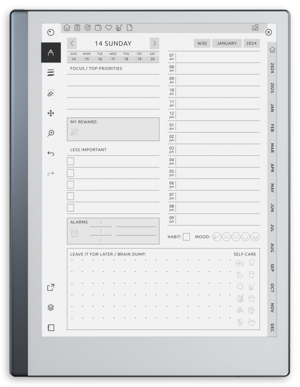 Download ADHD Planner for reMarkable (Hyperlinked PDF)