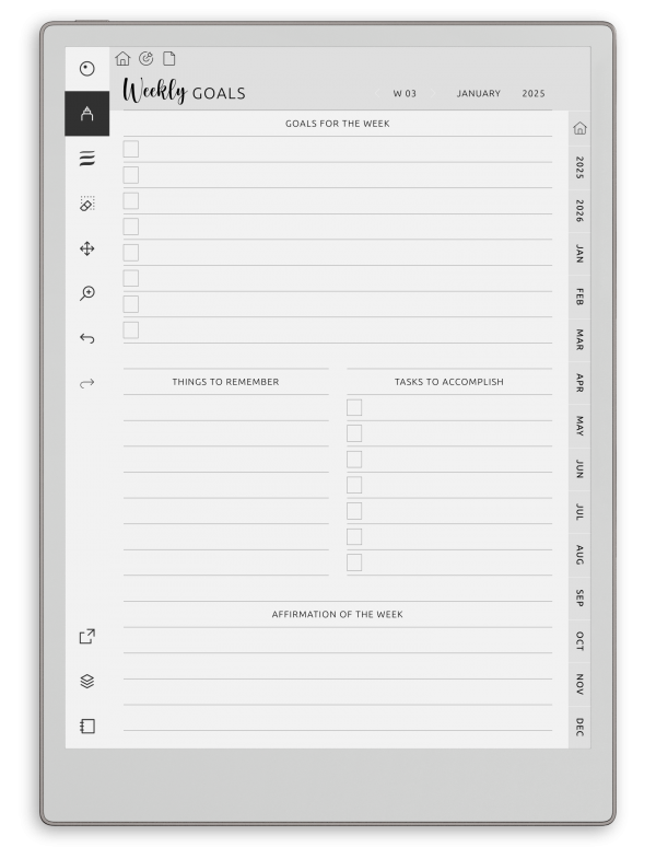 Goal Planner for reMarkable – SMART Template for Productivity