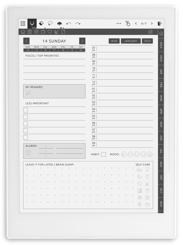 Download Supernote ADHD Planner Hyperlinked PDF