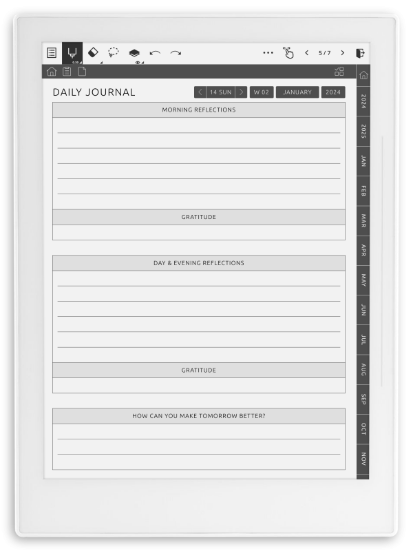 Simple Notes Journal Download Supernote Daily Journal PDF 2026 & 2027