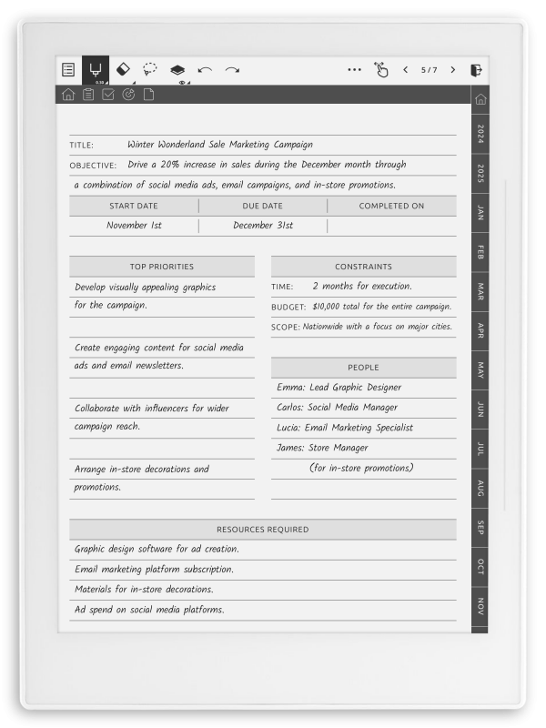 Download Supernote Project Planner Hyperlinked PDF
