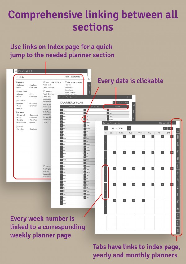 Download Kindle Scribe Monthly Planner Hyperlinked PDF
