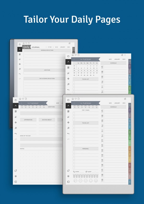 Daily Gratitude Planner for reMarkable – Customize Your Day with Positivity