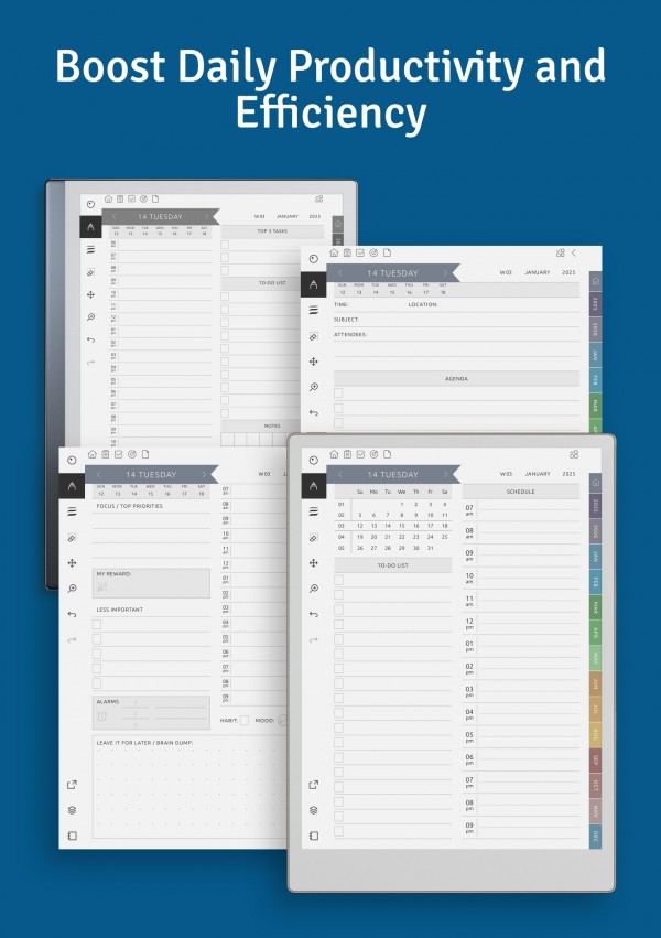 Project Planner for reMarkable - Download Hyperlinked PDF