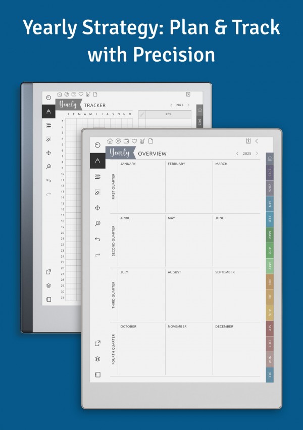 Student Planner for reMarkable - Download Customizable Hyperlinked PDF