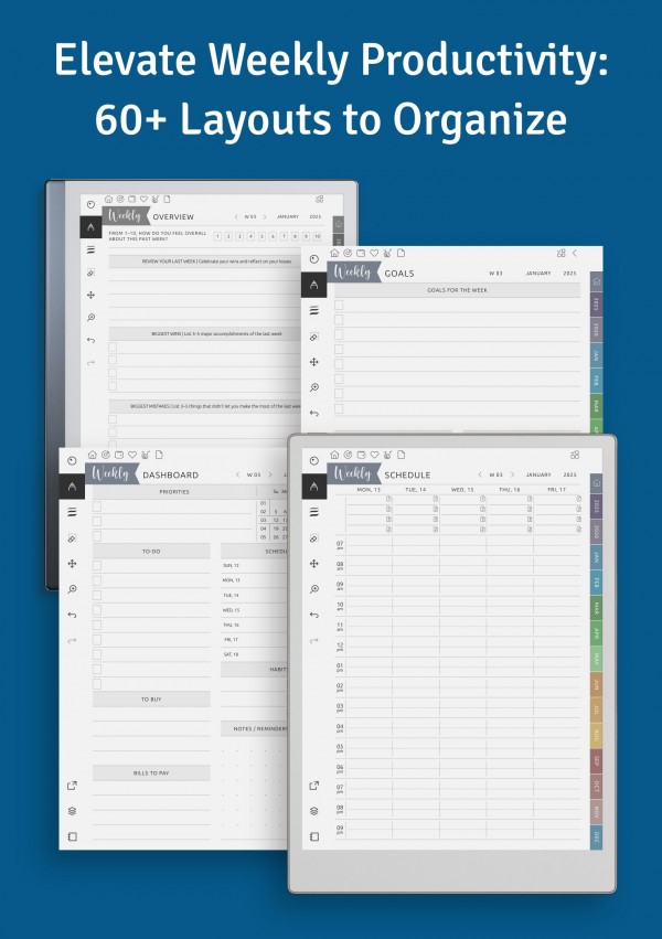 Student Planner for reMarkable - Download Customizable Hyperlinked PDF
