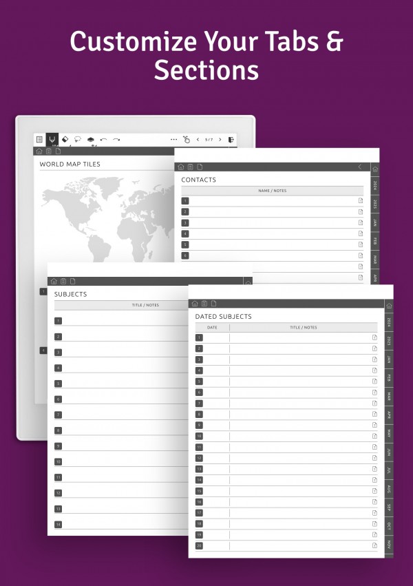 Supernote Map Template Download Supernote Bullet Journal Hyperlinked PDF