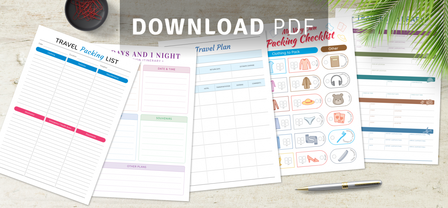 Printable daily itinerary templates