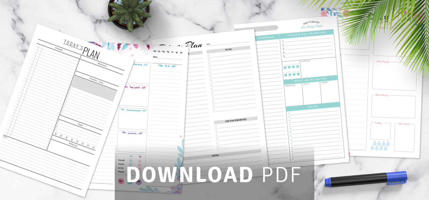 Download daily routine planner templates