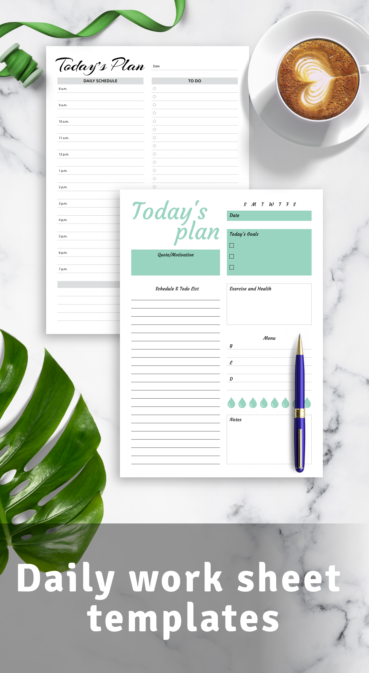 Get printable daily work sheet templates