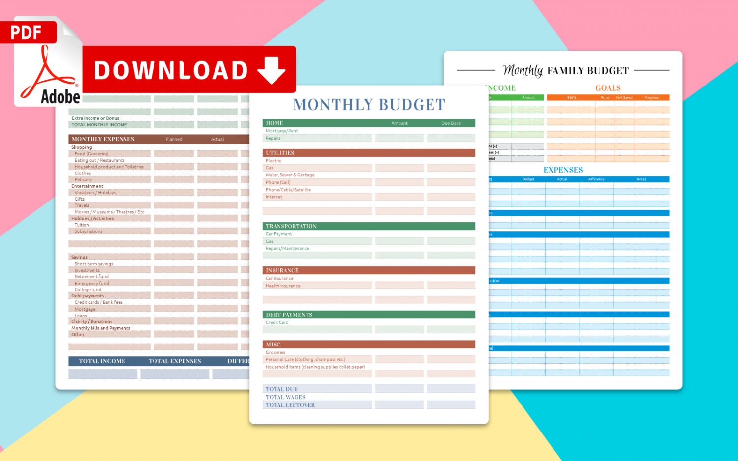Budget Templates for Family