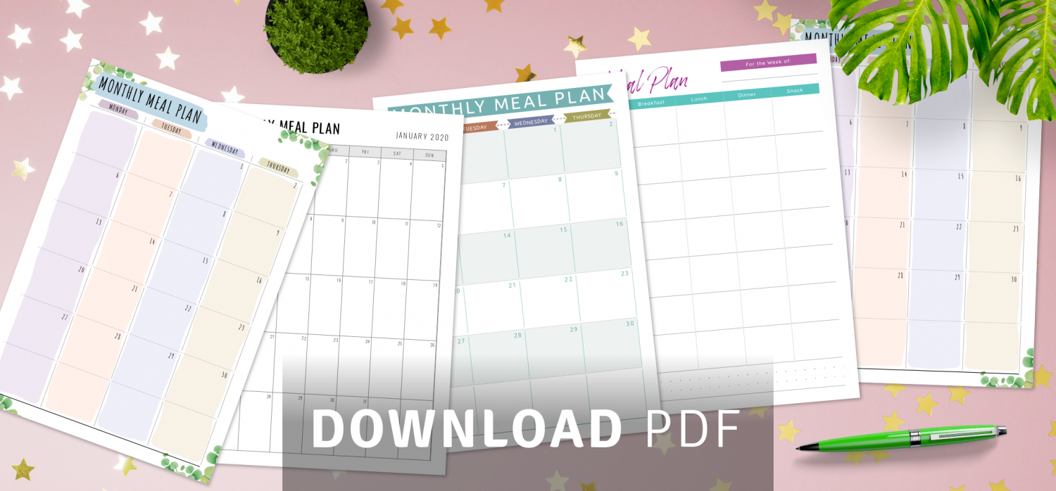 Monthly Meal Planner Templates
