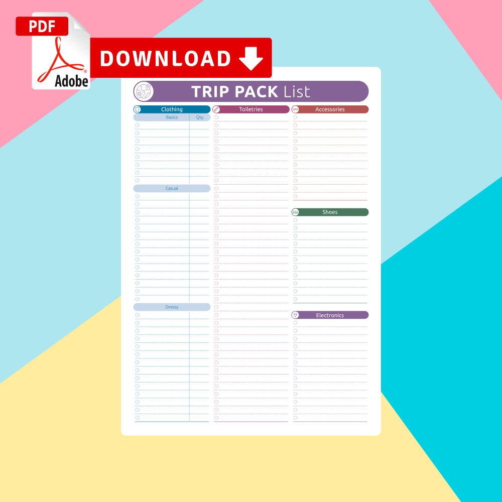 Download Packing List Templates