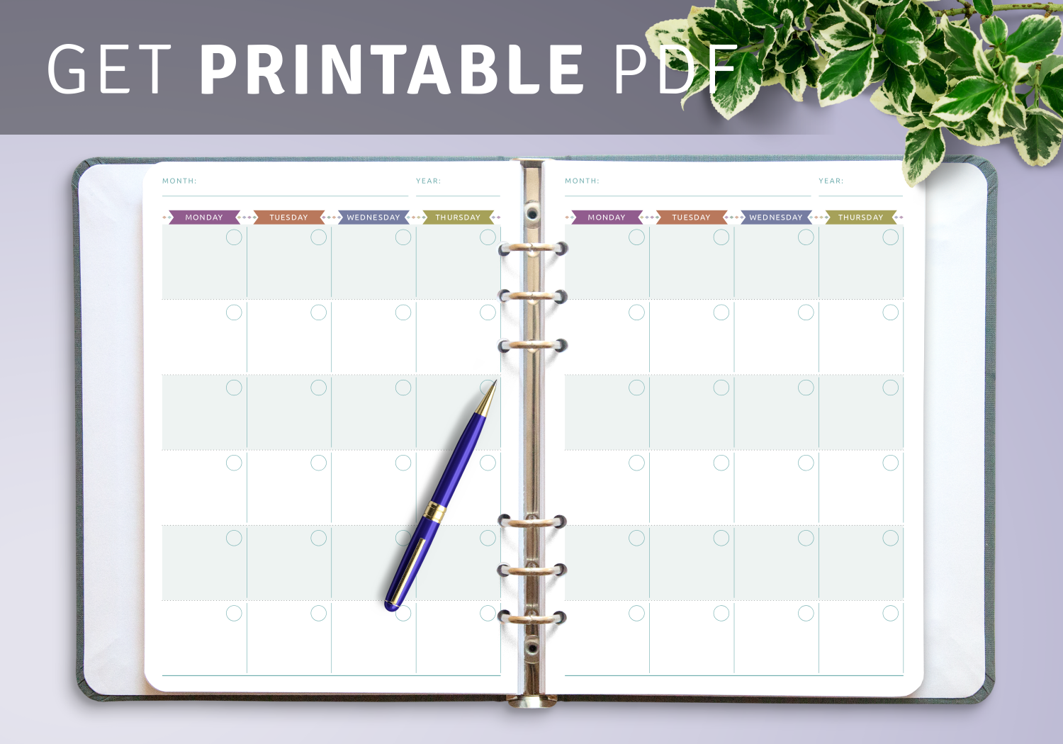 planner printable a5 templates download pdf