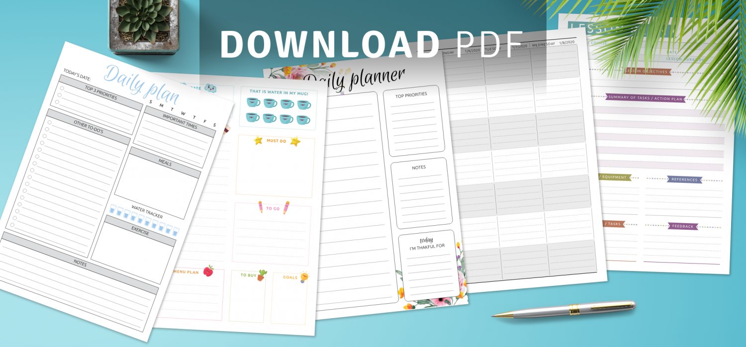 teacher daily planner pdf templates
