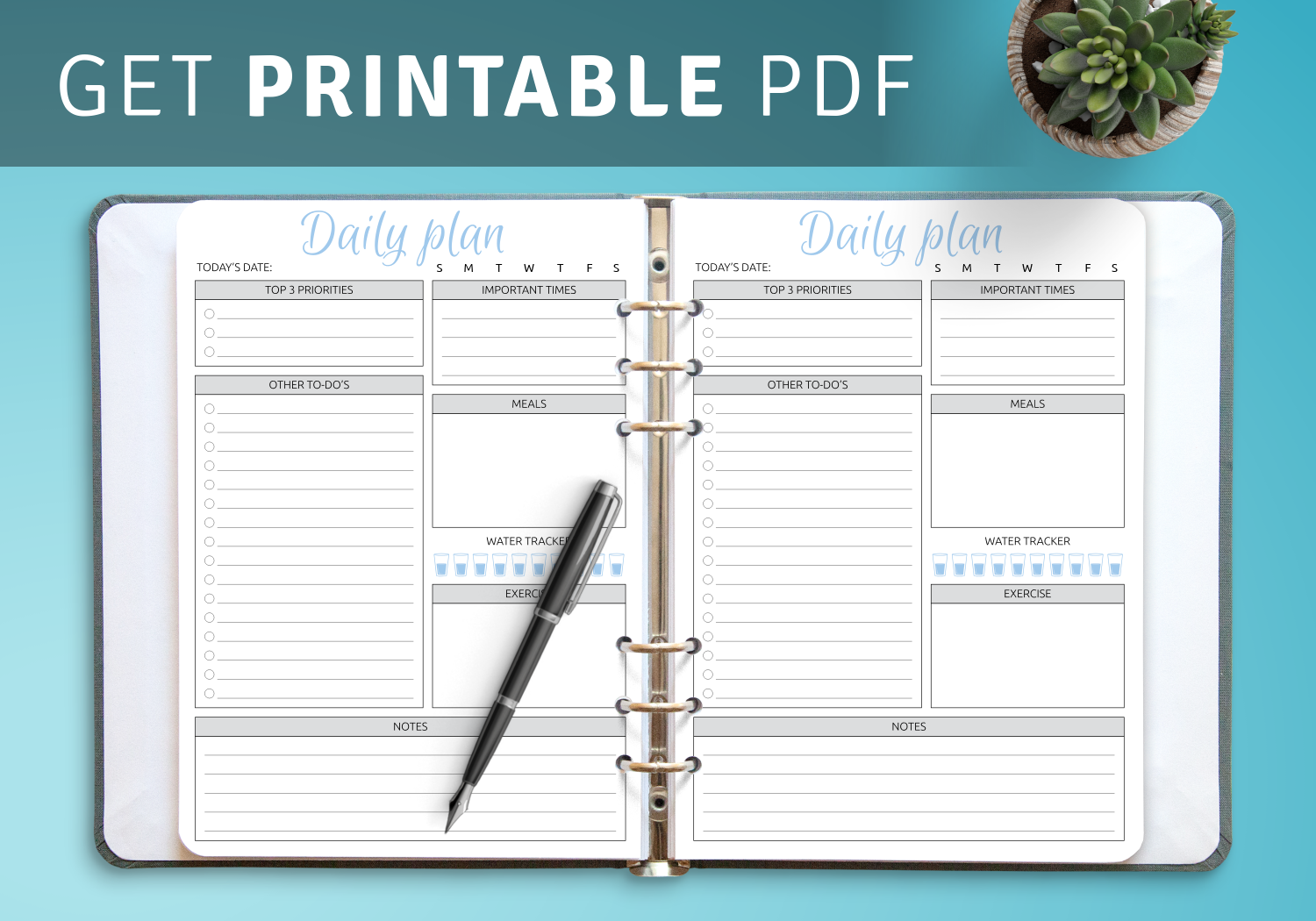 Teacher daily planner PDF templates