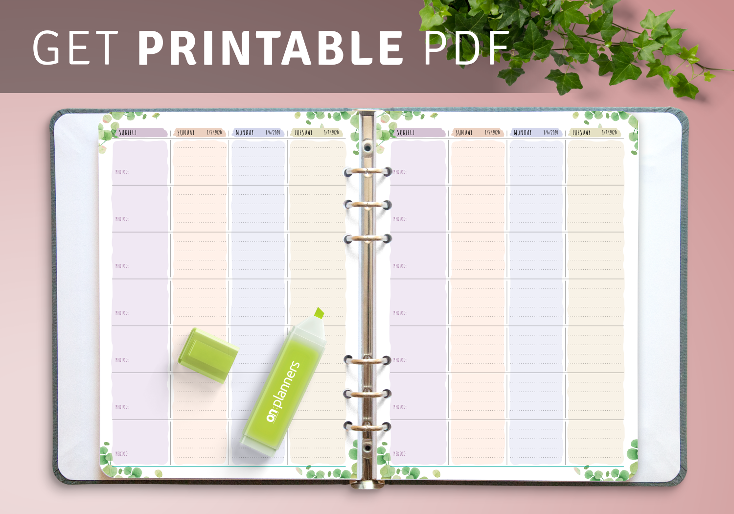 Printable Teacher Planner Templates Download PDF