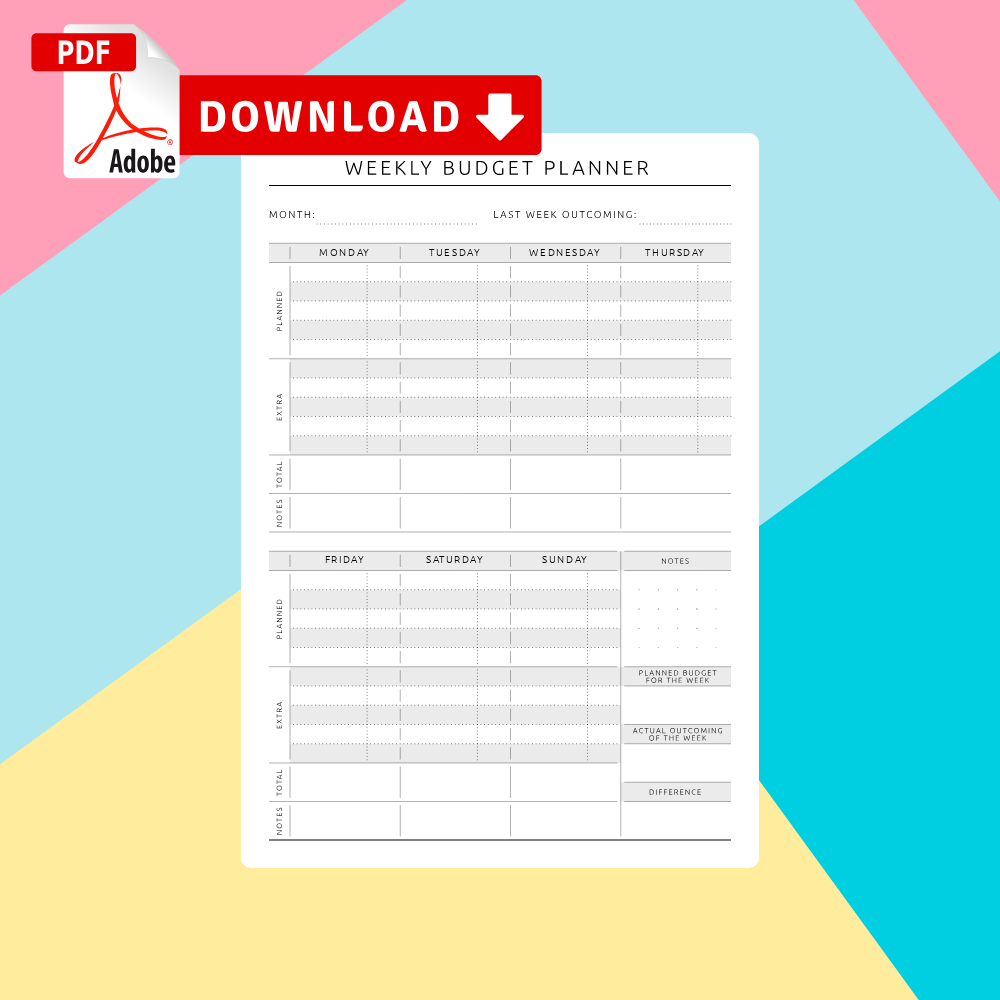 Get Weekly Budget Planner Templates