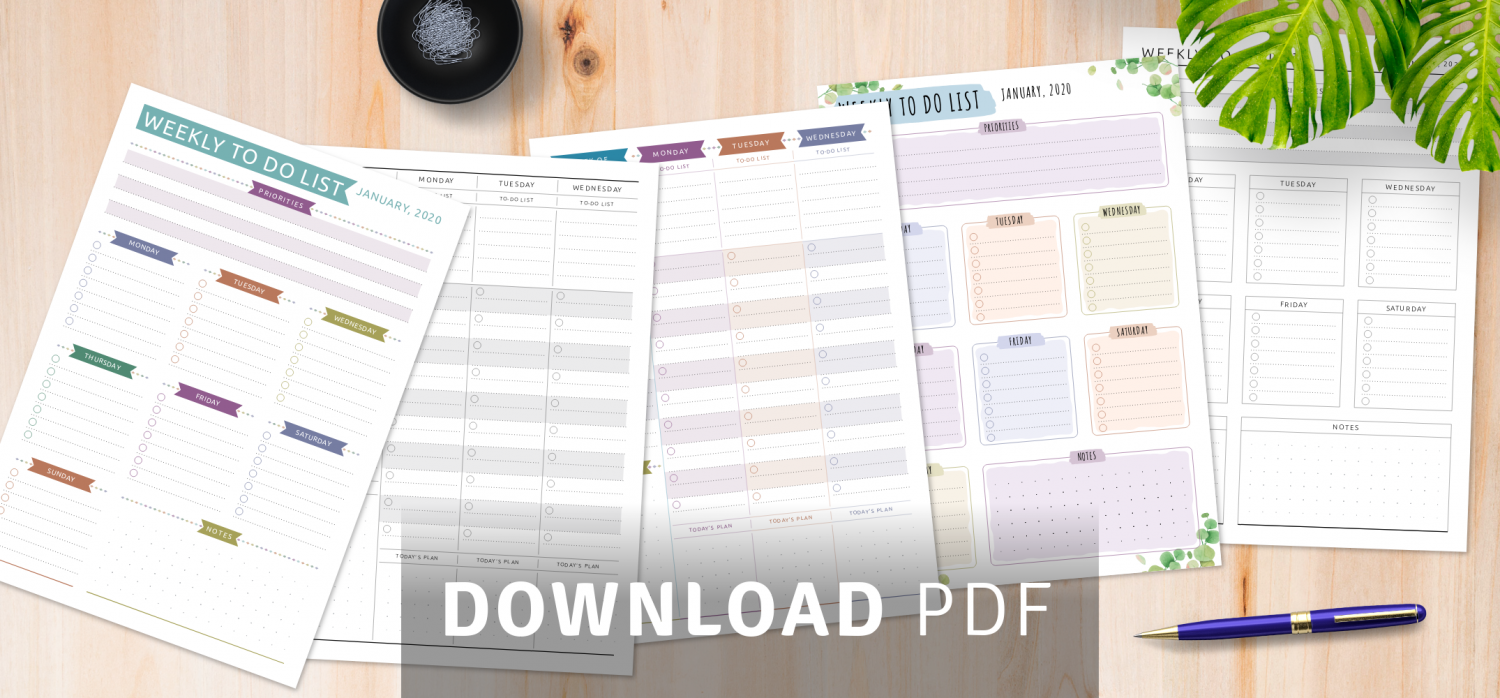 Weekly To Do List Template - Download PDF