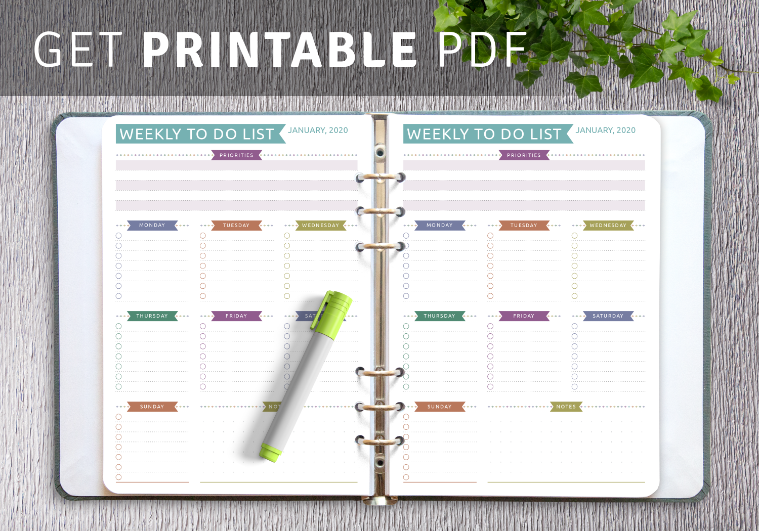 Download Weekly To Do List Templates